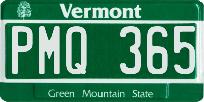 VT license plate PMQ365