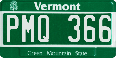 VT license plate PMQ366