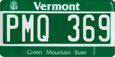 VT license plate PMQ369