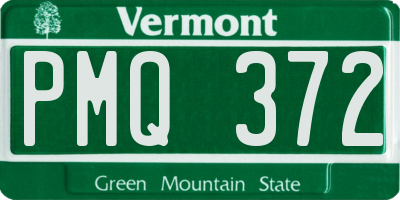 VT license plate PMQ372