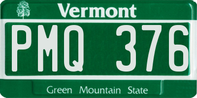 VT license plate PMQ376