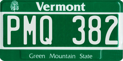 VT license plate PMQ382