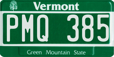 VT license plate PMQ385