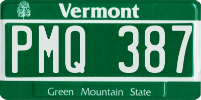 VT license plate PMQ387