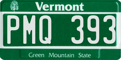 VT license plate PMQ393