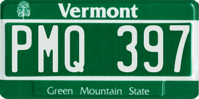 VT license plate PMQ397