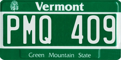 VT license plate PMQ409