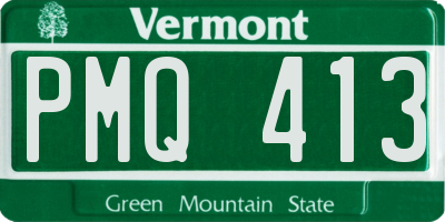 VT license plate PMQ413