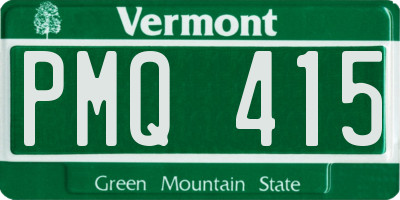 VT license plate PMQ415