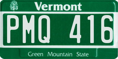 VT license plate PMQ416