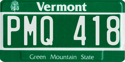 VT license plate PMQ418