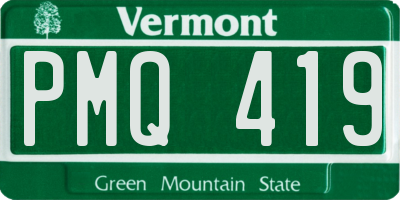 VT license plate PMQ419