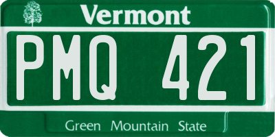 VT license plate PMQ421