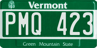 VT license plate PMQ423