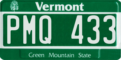 VT license plate PMQ433