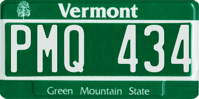 VT license plate PMQ434