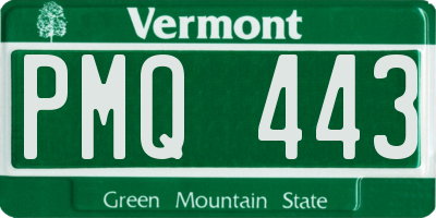 VT license plate PMQ443