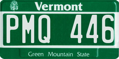 VT license plate PMQ446