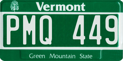 VT license plate PMQ449