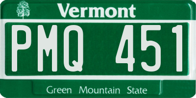 VT license plate PMQ451