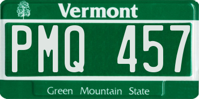 VT license plate PMQ457