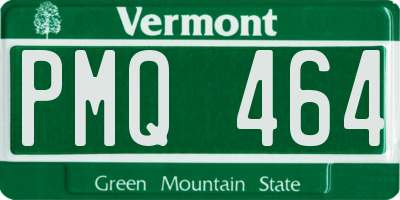 VT license plate PMQ464