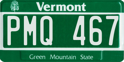 VT license plate PMQ467