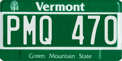 VT license plate PMQ470