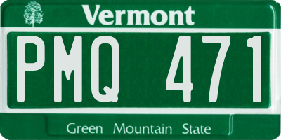 VT license plate PMQ471