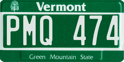 VT license plate PMQ474