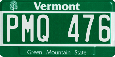 VT license plate PMQ476
