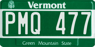 VT license plate PMQ477