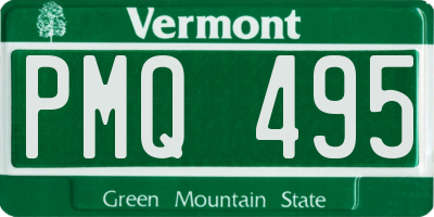 VT license plate PMQ495