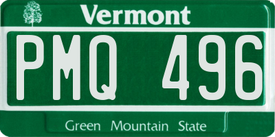 VT license plate PMQ496