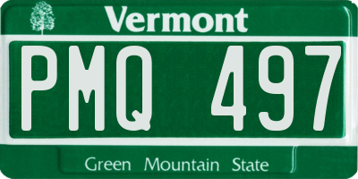VT license plate PMQ497