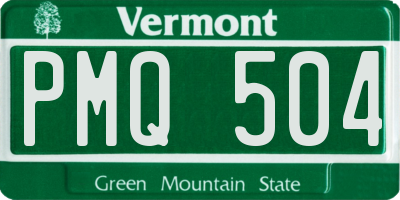 VT license plate PMQ504