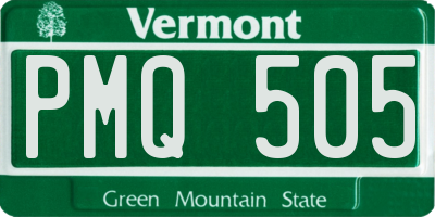 VT license plate PMQ505