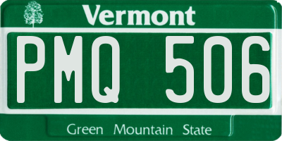 VT license plate PMQ506
