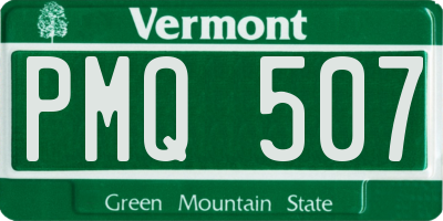 VT license plate PMQ507