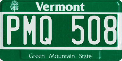 VT license plate PMQ508