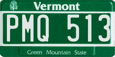 VT license plate PMQ513