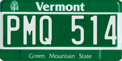 VT license plate PMQ514