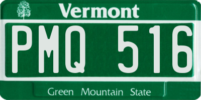 VT license plate PMQ516