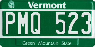VT license plate PMQ523
