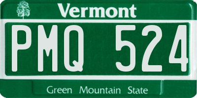VT license plate PMQ524