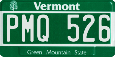 VT license plate PMQ526