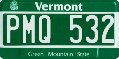 VT license plate PMQ532