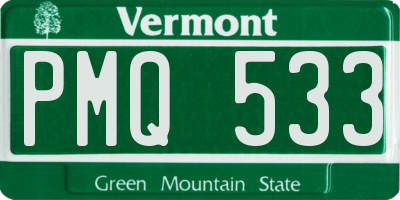 VT license plate PMQ533