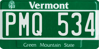 VT license plate PMQ534