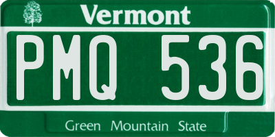 VT license plate PMQ536